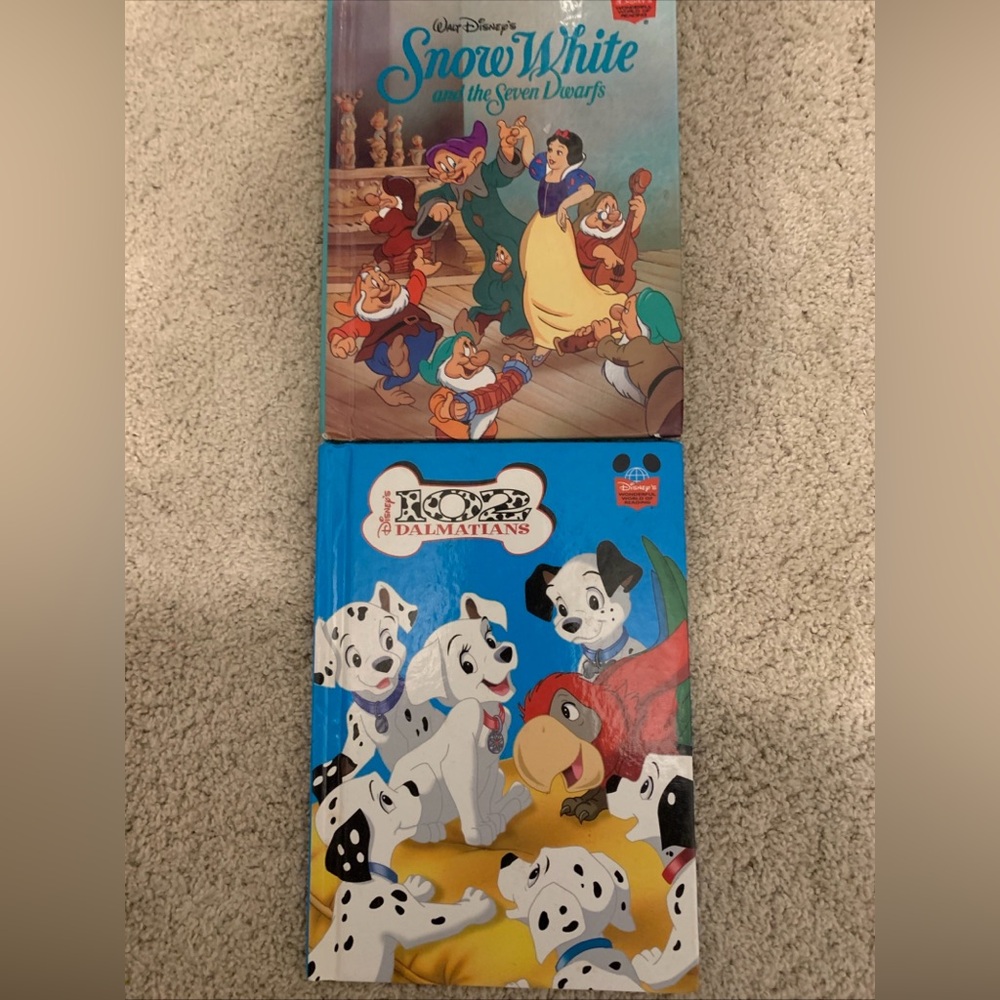 Disney Reading Book Lot Snow White & 102 Dalmatians Hardcover Kids Set
